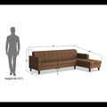 Rio Elegant L Shape 6 Seater Sofa Set (RHS) (Brown)