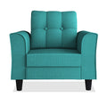 Adorn India Maddox Tufted 1 Seater Sofa (Aqua Blue) (3 Year Warranty)
