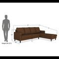 Chandler Plain L Shape 6 Seater Sofa Set RHS (Brown)