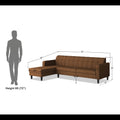 Rio Elegant L Shape 6 Seater Sofa Set (Lhs) (Brown)
