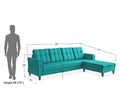 Adorn India Maddox Tufted L Shape 6 Seater Sofa Set RHS (Aqua Blue) (3 Year Warranty)