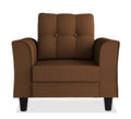 Adorn India Maddox Tufted 1 Seater Sofa (Brown) (3 Year Warranty)