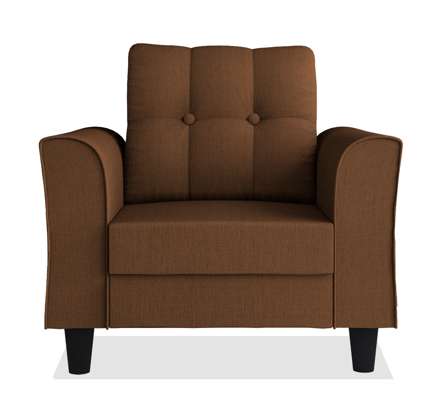 Adorn India Maddox 1 Seater Sofa (Brown) - Wood