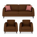 Adorn India Harlem 5 Seater 3-1-1 Sofa Set (Brown) (3 Year Warranty)