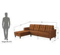Adorn India Maddox Tufted L Shape 6 Seater Sofa Set LHS (Rust) (3 Year Warranty)