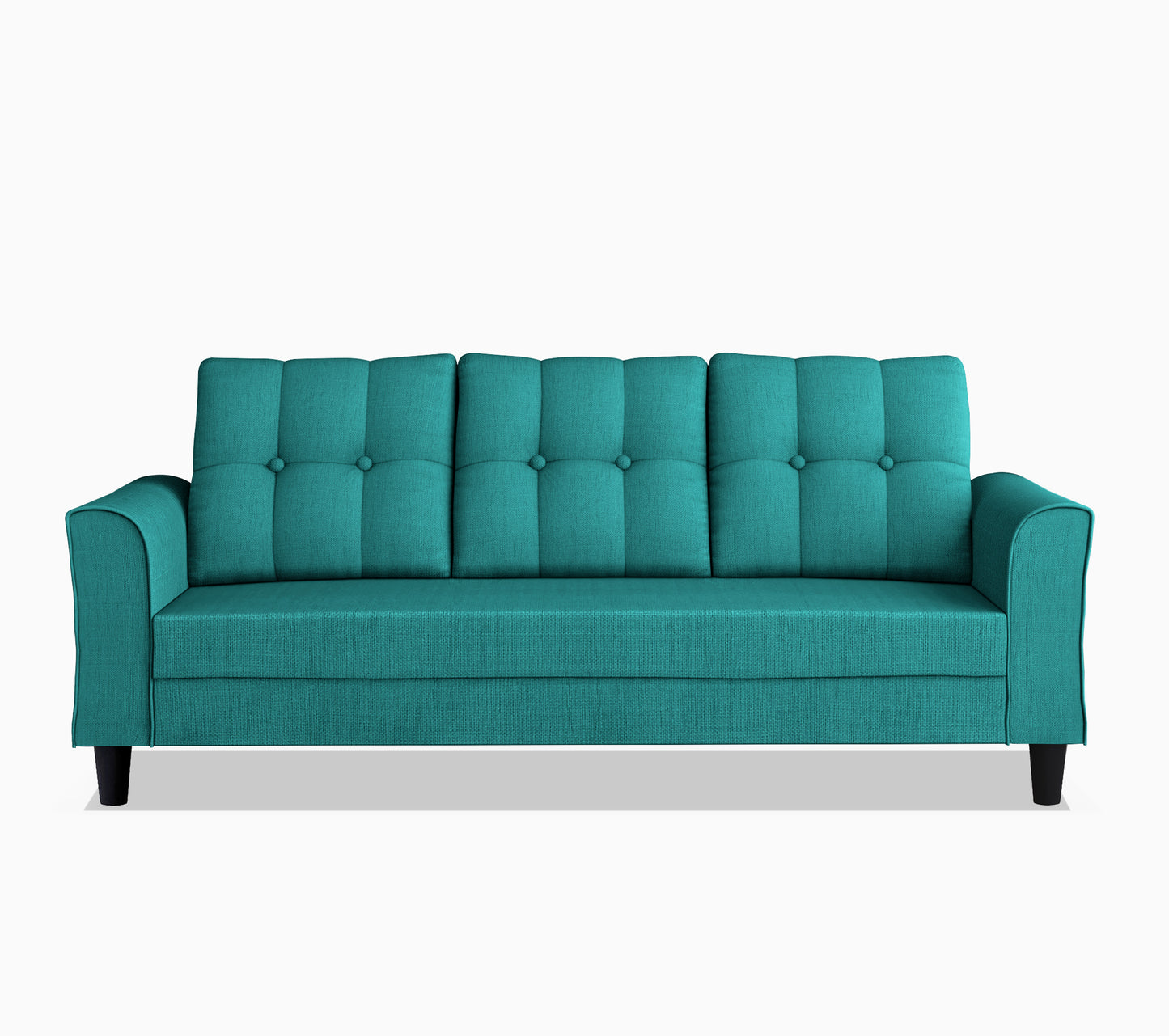 Adorn India Maddox Tufted 3 Seater Sofa (Aqua Blue) (3 Year Warranty)