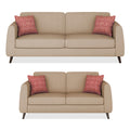 Adorn India Harlem 3+2 5 Seater Sofa Set (Beige) (3 Year Warranty)