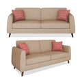 Adorn India Harlem 6 Seater 3+2+1 Fabric Sofa Set (Beige) (3 Year Warranty)