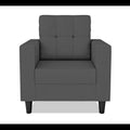Adorn India Darcy 1 Seater Sofa (Grey) (3 Year Warranty)