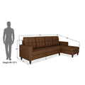Darcy L Shape 6 Seater Sofa Set (RHS) (Brown)