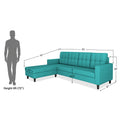 Darcy L Shape 6 Seater Sofa Set (LHS) (Aqua Blue)