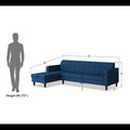 Rio Elegant L Shape 6 Seater Sofa Set (LHS) (Blue)