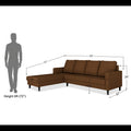 Chandler Plain L Shape 6 Seater Sofa Set Lhs (Brown)