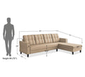 Adorn India Maddox Tufted L Shape 6 Seater Sofa Set RHS (Beige) (3 Year Warranty)