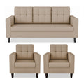 Adorn India Darcy 3+1+1 5 Seater Sofa Set (Beige) (3 Year Warranty)