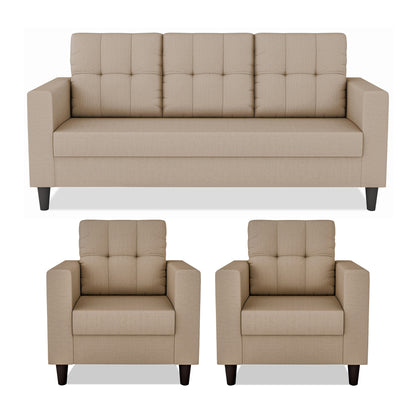 Adorn India Darcy 3-1-1 Five Seater Sofa Set (Beige)