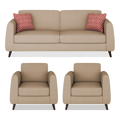 Adorn India Harlem 5 Seater 3-1-1 Sofa Set (Beige)