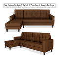 Darcy L Shape 8 Seater Sofa Set with Center Table and 2 Ottoman Puffy (LHS) (Brown)
