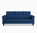Adorn India Maddox Tufted 3 Seater Sofa (Blue) (3 Year Warranty)
