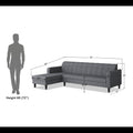 Rio Elegant L Shape 6 Seater Sofa Set (Lhs) (Grey)