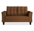 Adorn India Maddox Tufted 2 Seater Sofa (Brown) (3 Year Warranty)