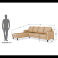 Chandler Plain L Shape 6 Seater Sofa Set Lhs (Beige)