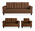 Adorn India Maddox Tufted 3+2+1 6 Seater Sofa Set (Brown) (3 Year Warranty)