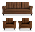 Adorn India Maddox Tufted 3-1-1 5 Seater Sofa Set (Brown) (3 Year Warranty)