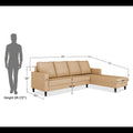 Chandler Plain L Shape 6 Seater Sofa Set RHS (Beige)