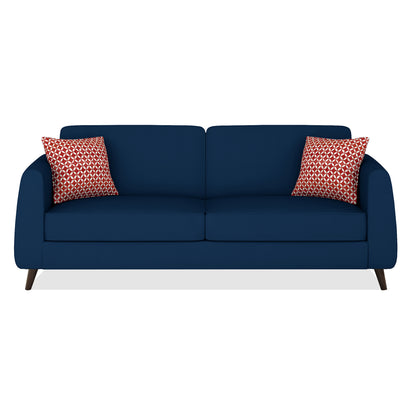 Adorn India Harlem 3 Seater Fabric Sofa (Blue)