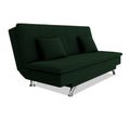 Adorn India Premium New Aspen 3 Seater Sofa Cum Bed 4X6 Velvet Suede with 2 Cushions (Color Green) and Suitable for All Indoor, with 3 Years Warranty