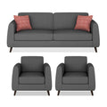 Adorn India Harlem 5 Seater 3-1-1 Sofa Set (Grey) (3 Year Warranty)