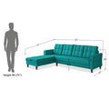 Adorn India Maddox Tufted L Shape 6 Seater Sofa Set LHS (Aqua Blue) (3 Year Warranty)