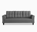 Adorn India Maddox Tufted 3 Seater Sofa (Grey) (3 Year Warranty)