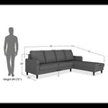 Chandler Plain L Shape 6 Seater Sofa Set RHS (Grey)