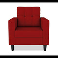 Adorn India Darcy 1 Seater Sofa (Red) (3 Year Warranty)