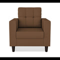 Adorn India Darcy 1 Seater Sofa (Brown) (3 Year Warranty)