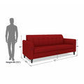 Adorn India Rio Elegant 3 Seater Sofa (Red) (3 Year Warranty)