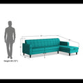 Rio Elegant L Shape 6 Seater Sofa Set (RHS) (Aqua Blue)