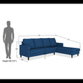 Chandler Plain L Shape 6 Seater Sofa Set RHS (Blue)