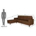 Darcy L Shape 6 Seater Sofa Set (LHS) (Brown)
