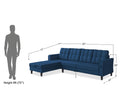 Adorn India Maddox Tufted L Shape 6 Seater Sofa Set Lhs (Blue) (3 Year Warranty)