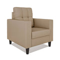 Adorn India Darcy 1 Seater Sofa (Beige) (3 Year Warranty)