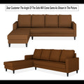 Chandler Plain L Shape 6 Seater Sofa Set Lhs (Brown)