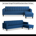 Rio Elegant L Shape 6 Seater Sofa Set (RHS) (Blue)