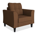 Adorn India Maddox Tufted 1 Seater Sofa (Brown) (3 Year Warranty)