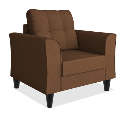 Adorn India Maddox 1 Seater Sofa (Brown) - Wood