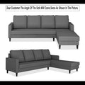 Chandler Plain L Shape 6 Seater Sofa Set RHS (Grey)