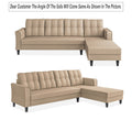 Adorn India Maddox Tufted L Shape 6 Seater Sofa Set RHS (Beige) (3 Year Warranty)