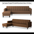 Rio Elegant L Shape 6 Seater Sofa Set (Lhs) (Brown)